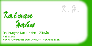 kalman hahn business card