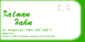 kalman hahn business card